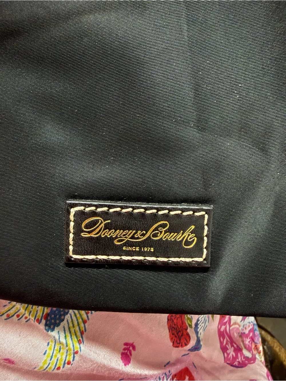 Dooney & Bourke Black nylon Crossbody Bag with Duck Patch